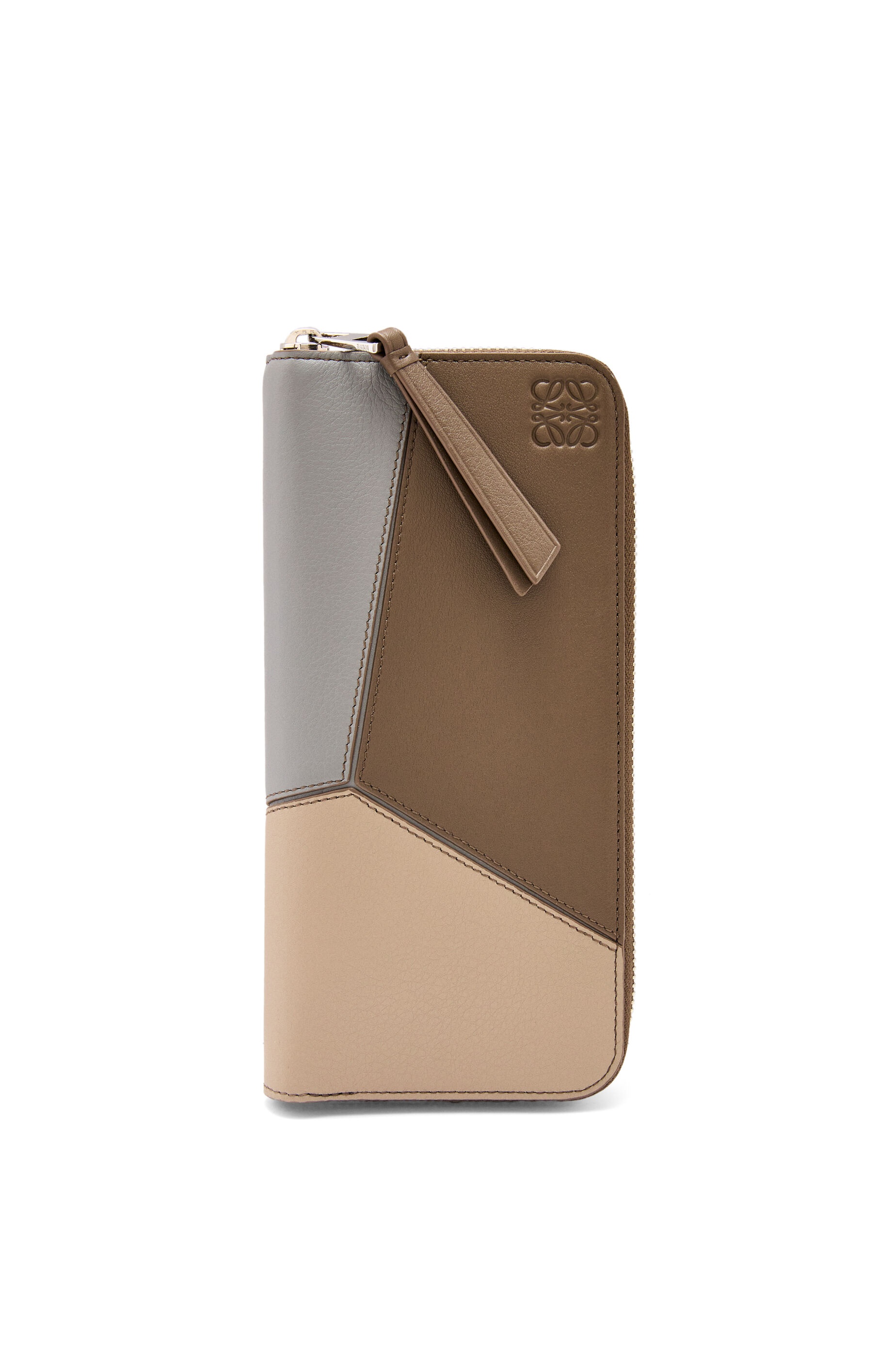 Puzzle zipped open wallet in classic calfskin - 1