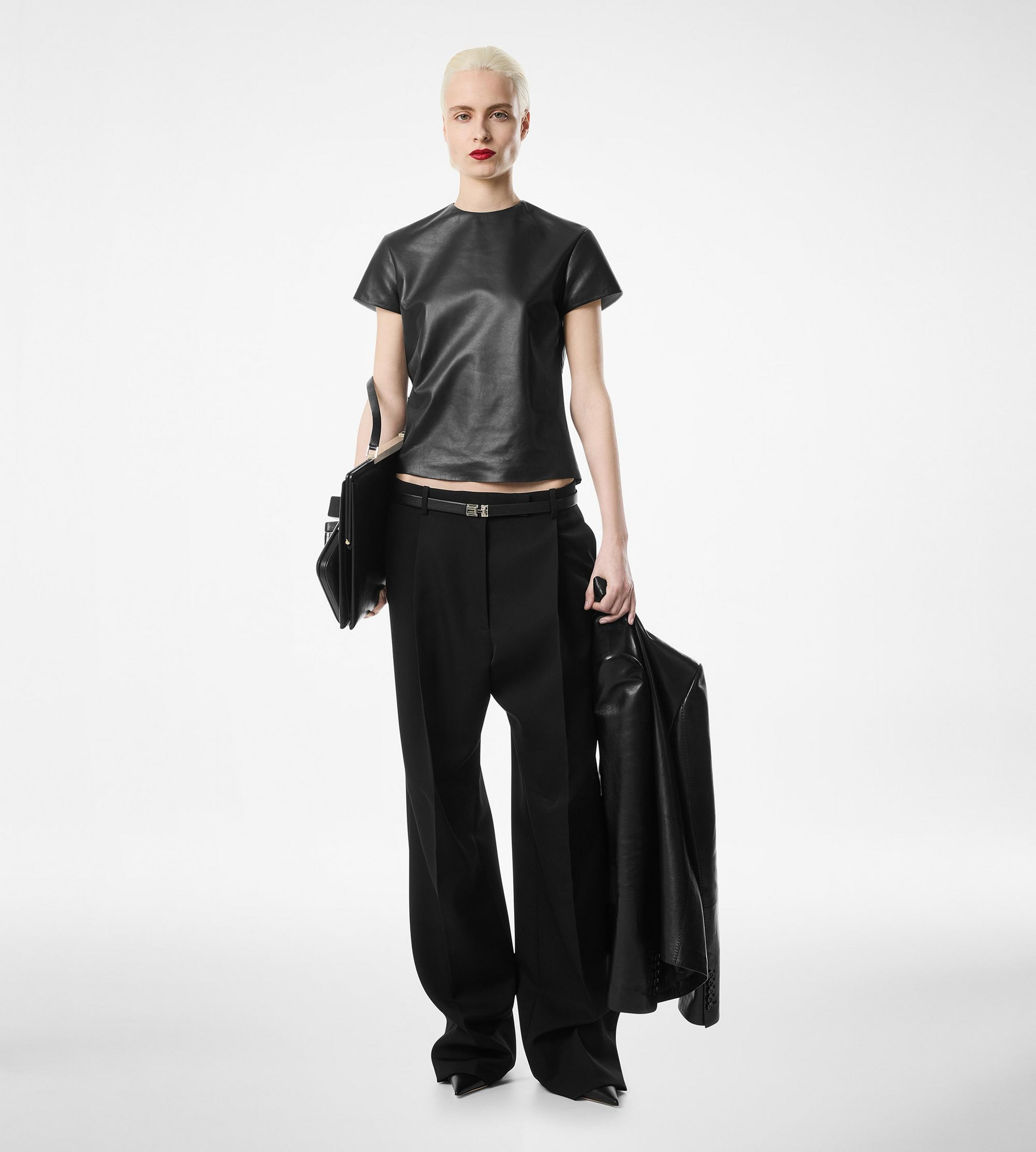 SHARP WOOL PLEATED PANTS - 3
