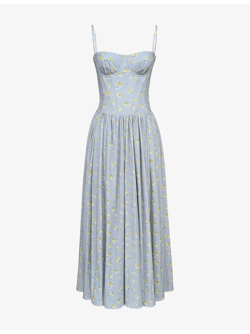 Rona Floral Cotton Midi Dress - 1