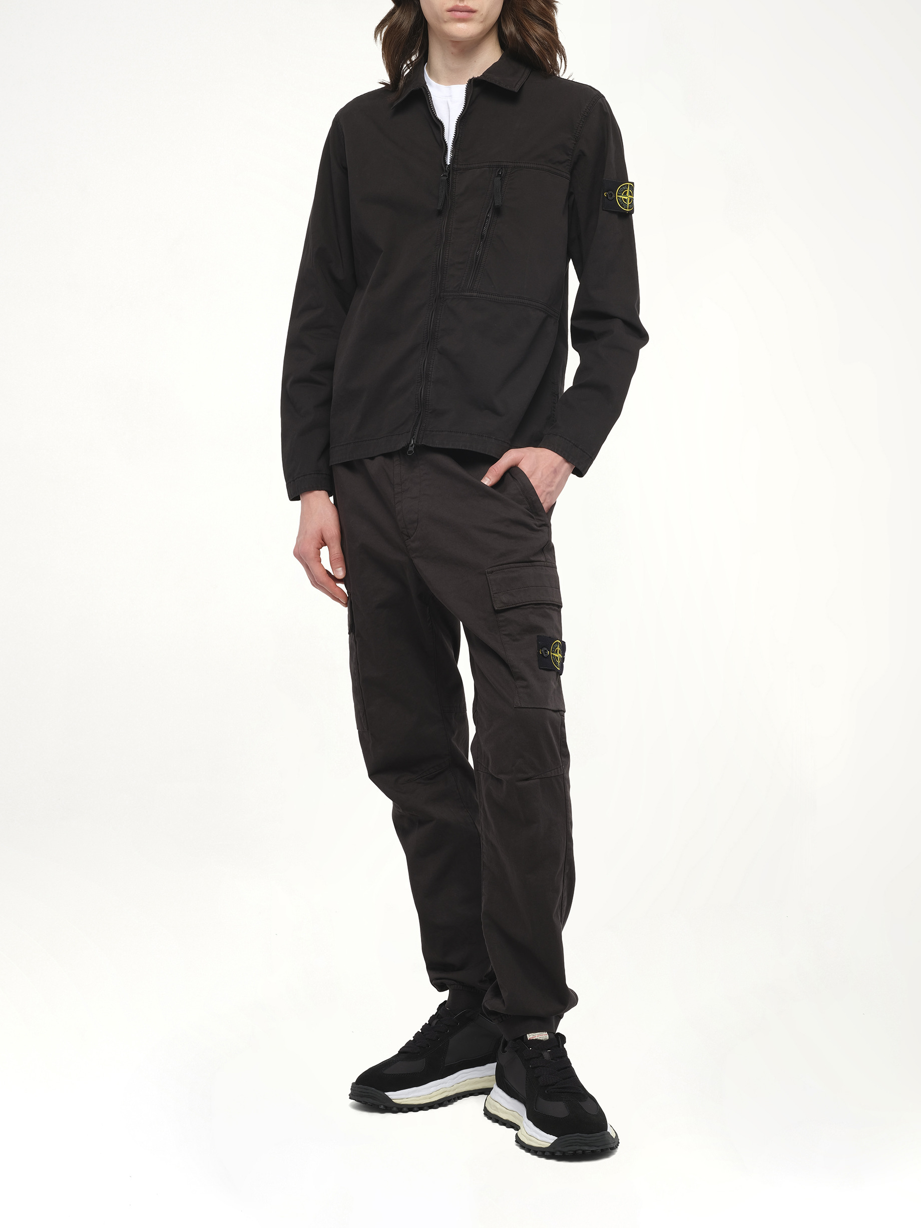 120000 Supima Overshirt in Black - 4