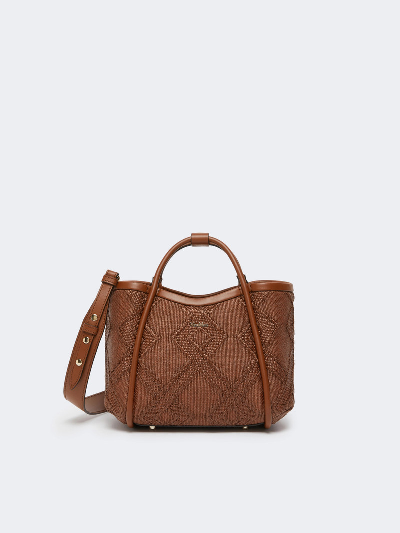 MARINEXS Extra-small Marine bag in diamond-patterned basketweave - AMBER BROWN 11