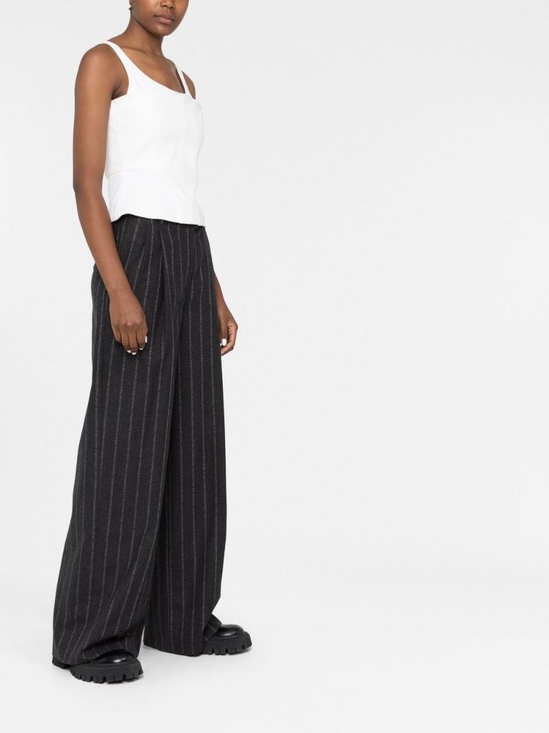 logo-pinstripe trousers - 6