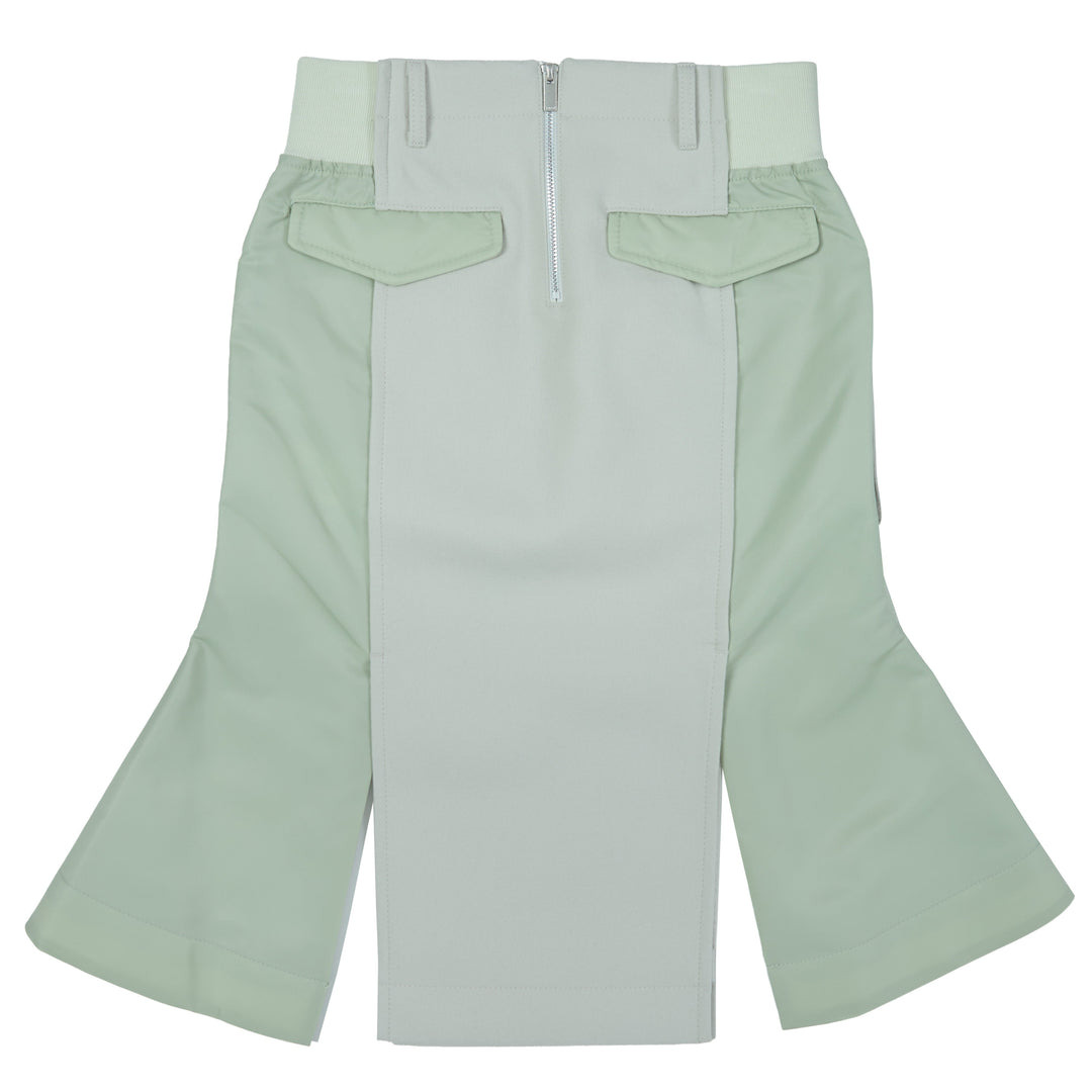 Wool Melton x Nylon Twill Skirt - 2