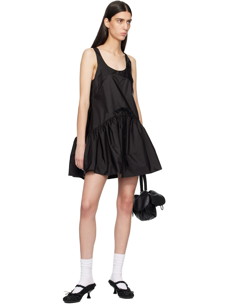 Simone Rocha Black Tapered Back Peplum Minidress outlook
