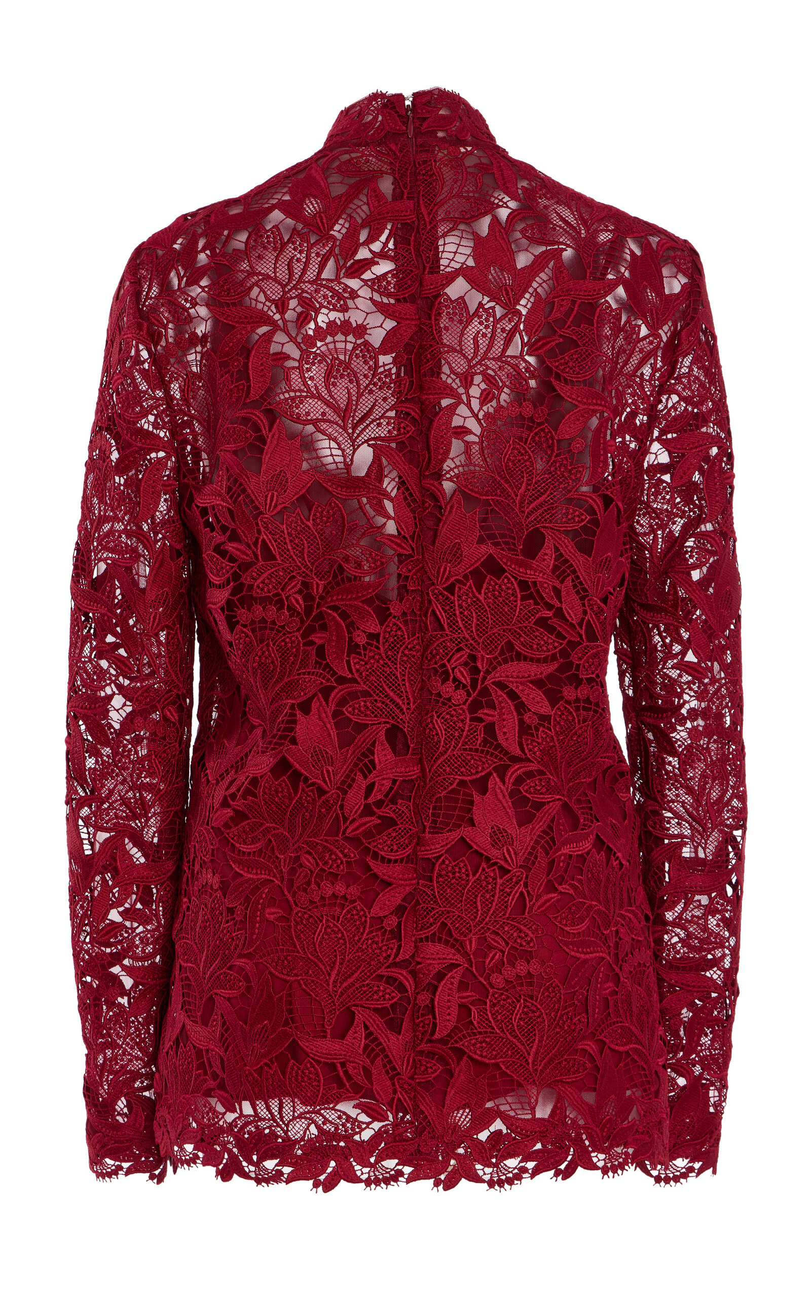 Lace Mock Neck Top red - 6
