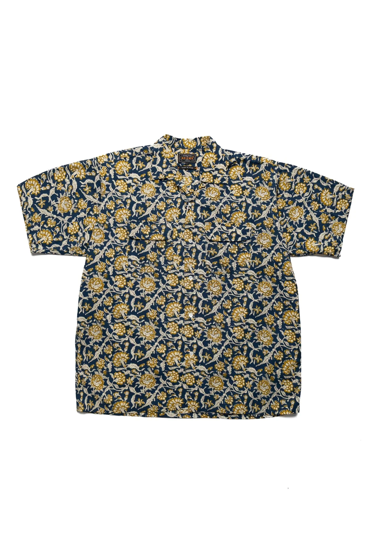 Open Collar Block Print 1 - Blue - 1