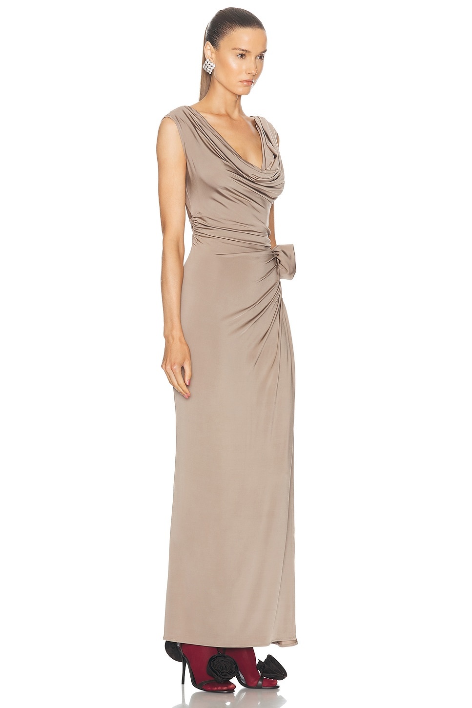 Cowl Neck Long Dress - 2
