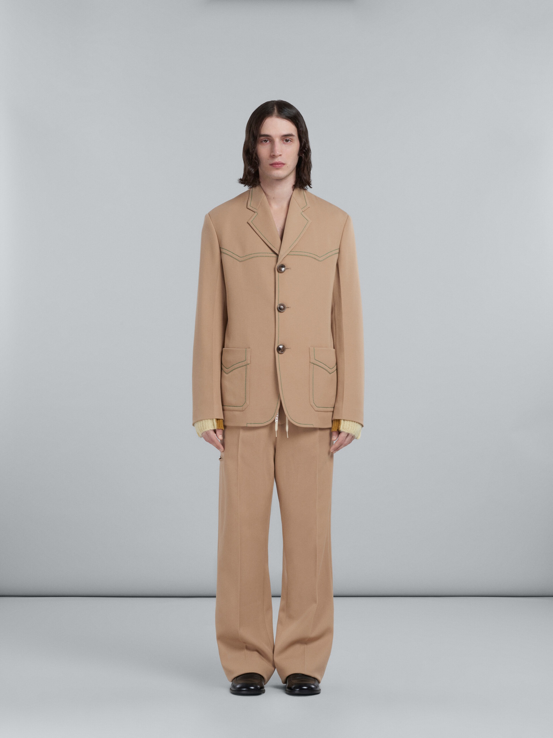 BEIGE CAVALRY WOOL TROUSERS - 2