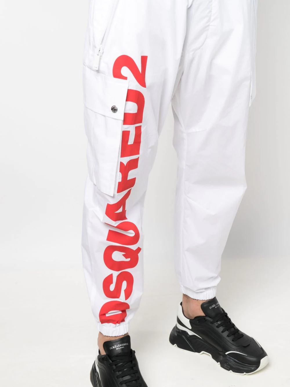 logo-print tapered trousers - 5