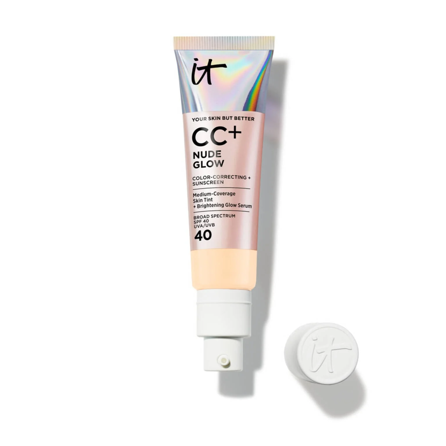 CC+ Nude Glow Lightweight Foundation + Glow Serum with SPF 40 - 1