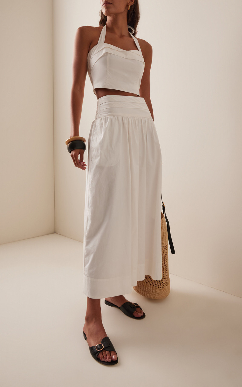 POSSE Rue Cotton Maxi Skirt ivory outlook