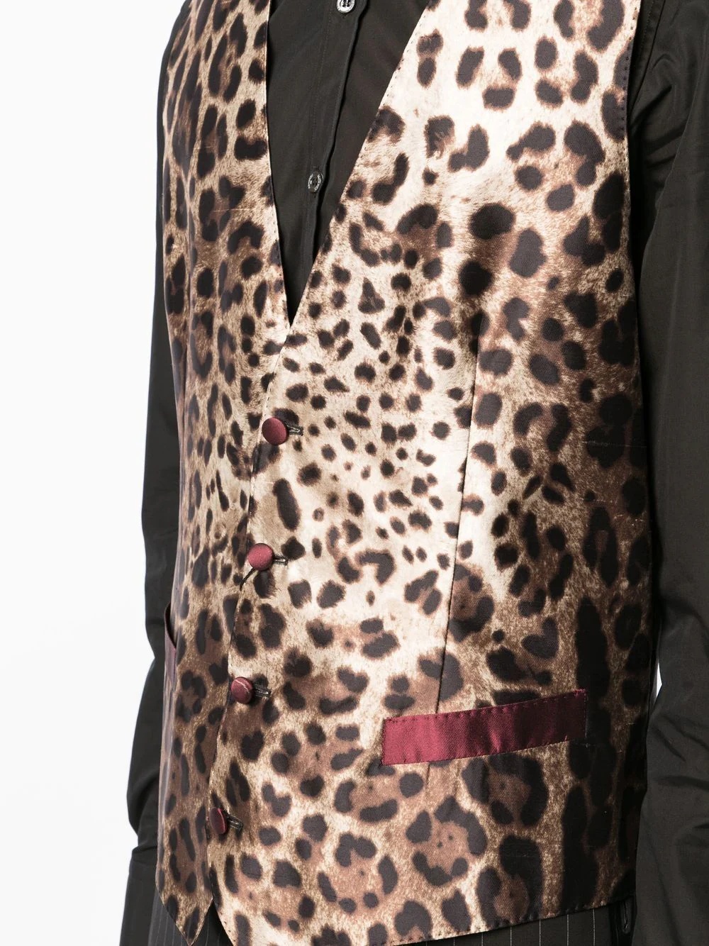 leopard-print tailored waistcoat - 5