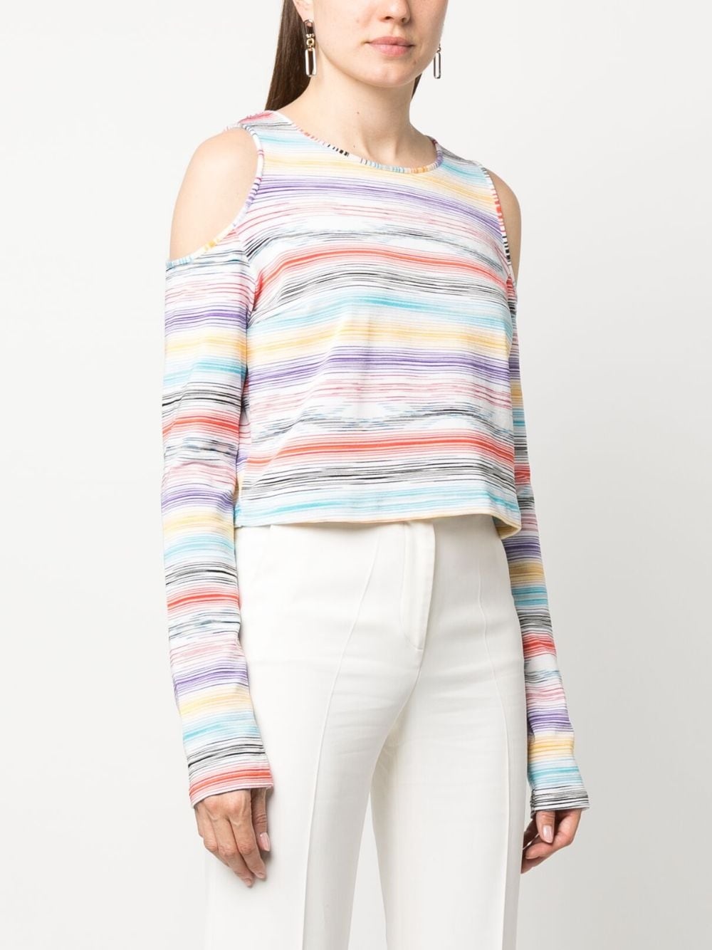 stripe-print knitted top - 3