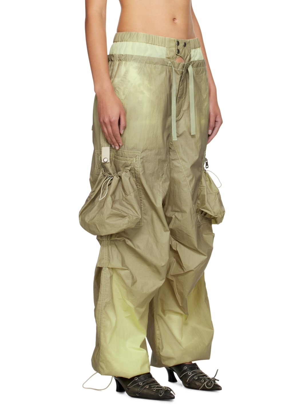 Khaki Balloon Cargo Pants - 2