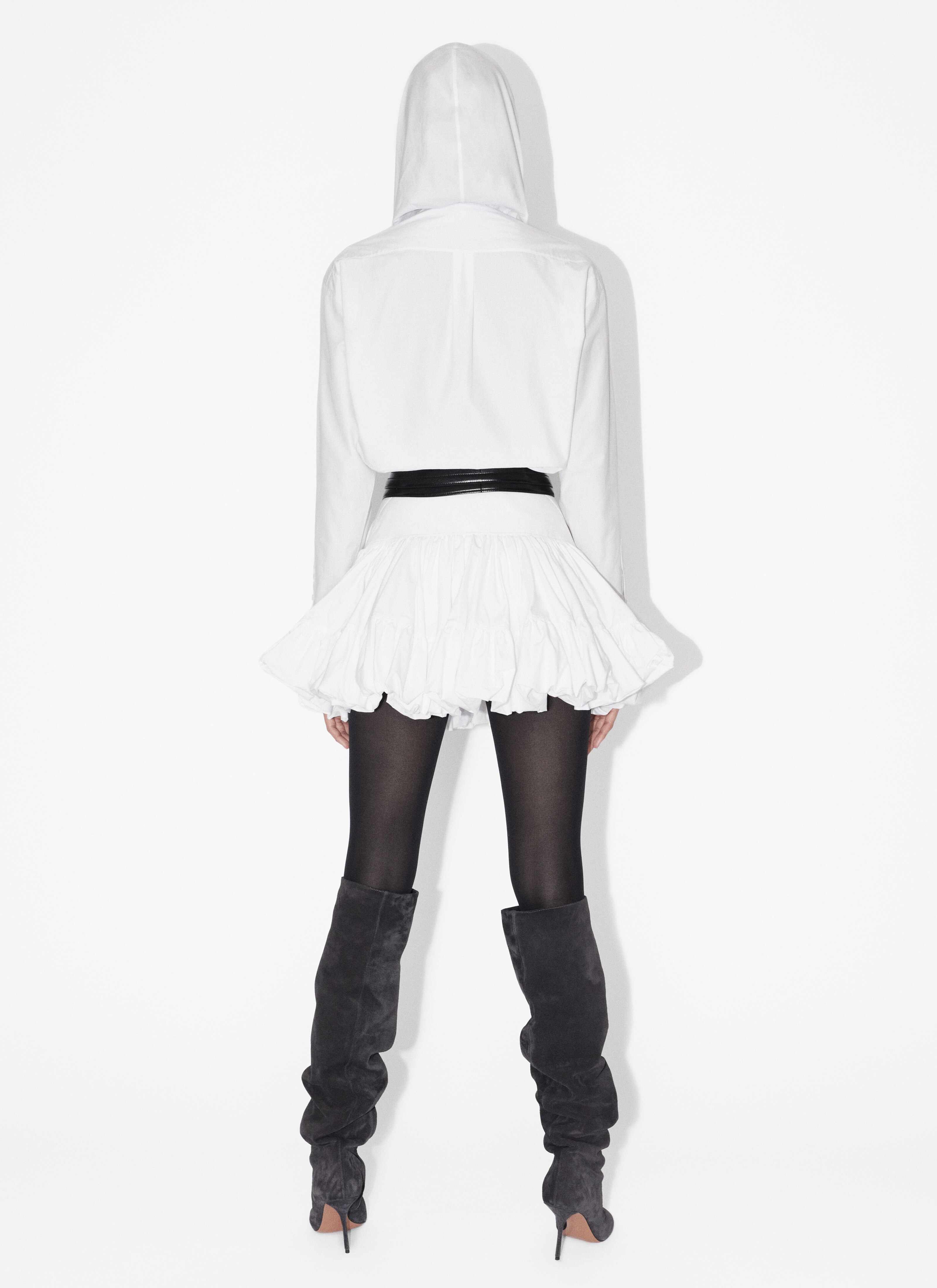 HOODED BODY SHIRT IN COTTON POPLIN - 3