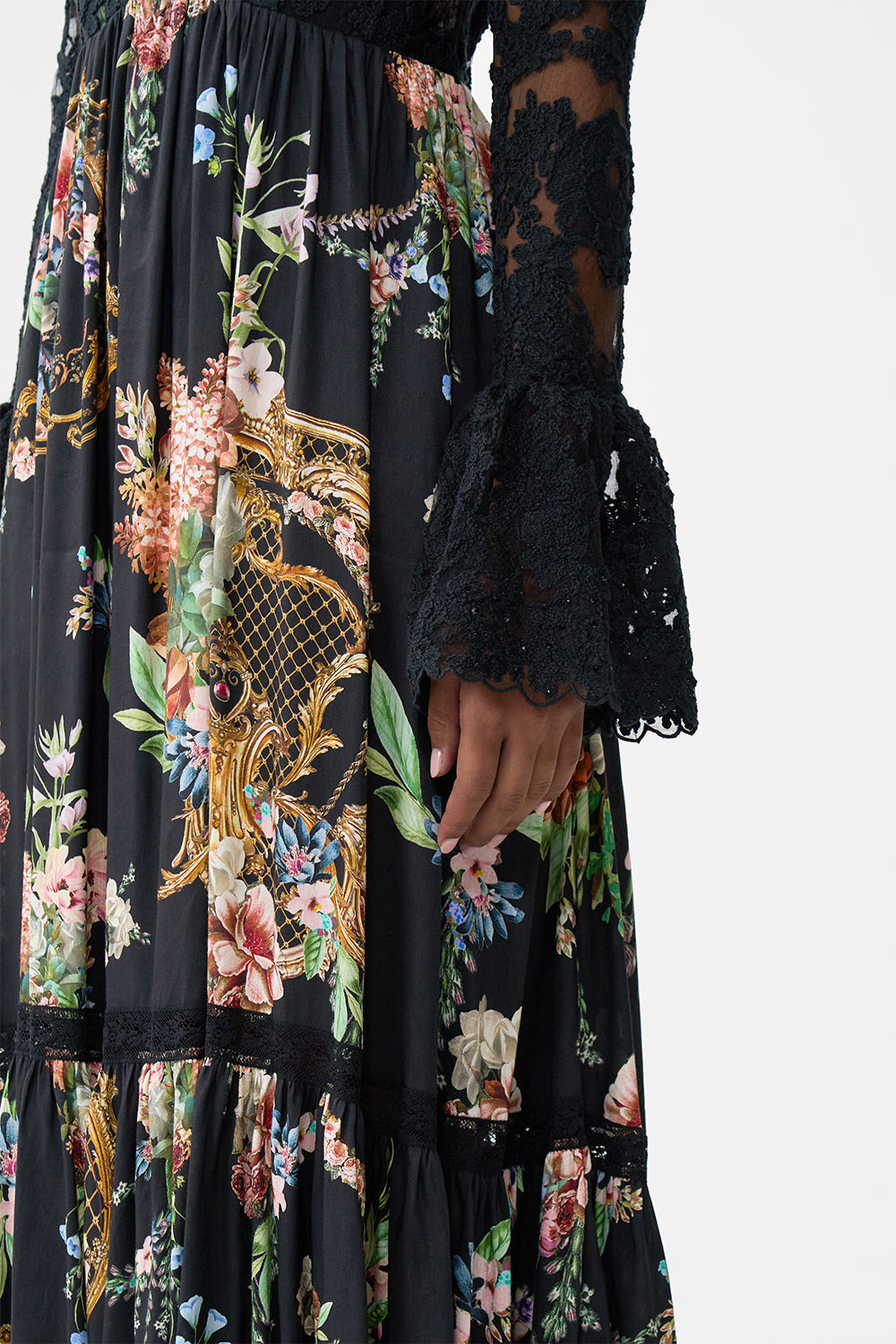 LACE BODICE MAXI DRESS - 6