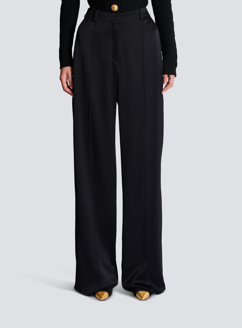 Straight-leg tailored satin trousers 5