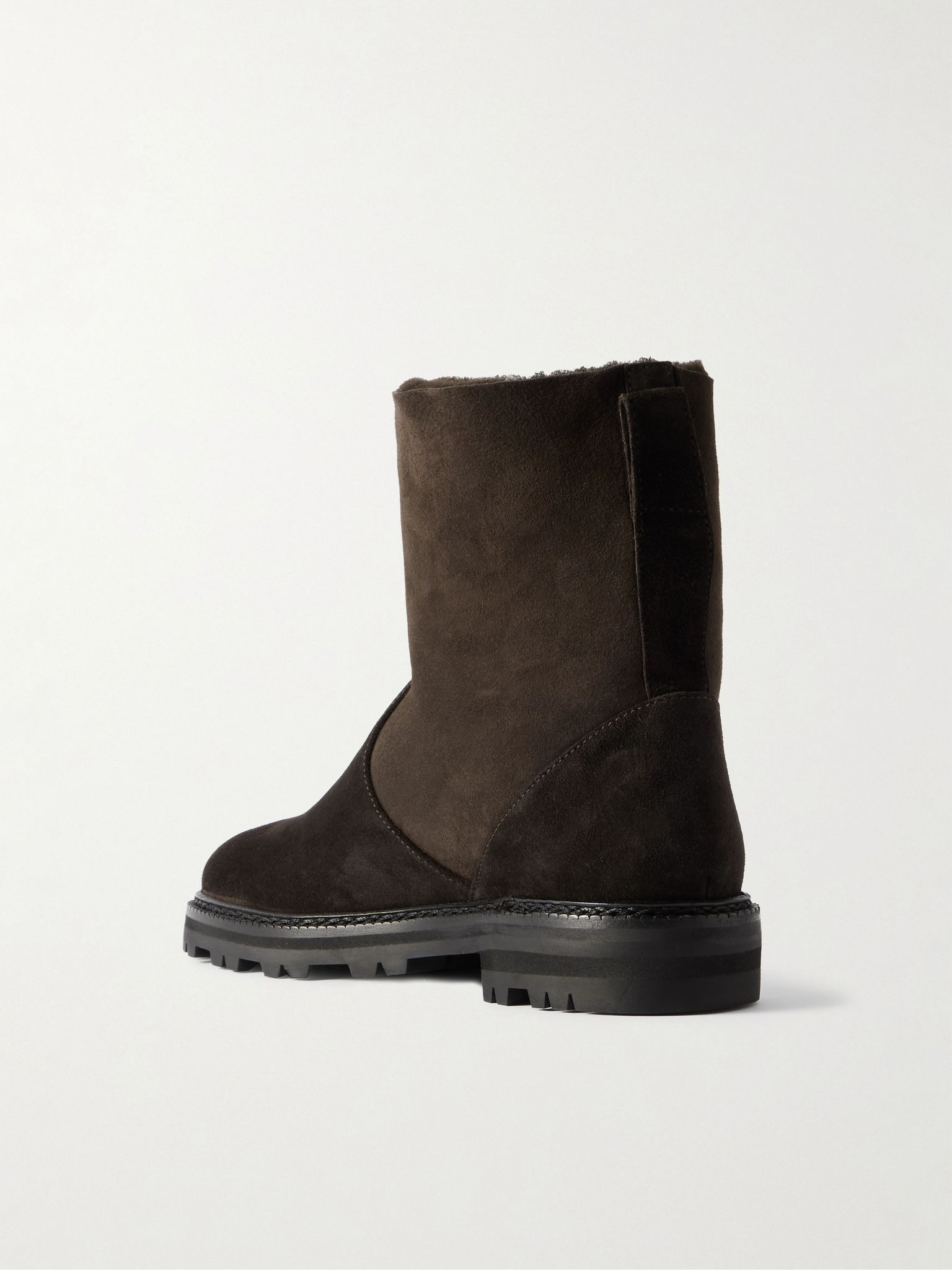 Tomosa shearling-lined suede ankle boots Dark brown - 3