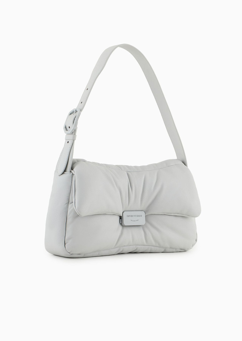 EMPORIO ARMANI Oversized baguette shoulder bag in puffy nappa leather outlook