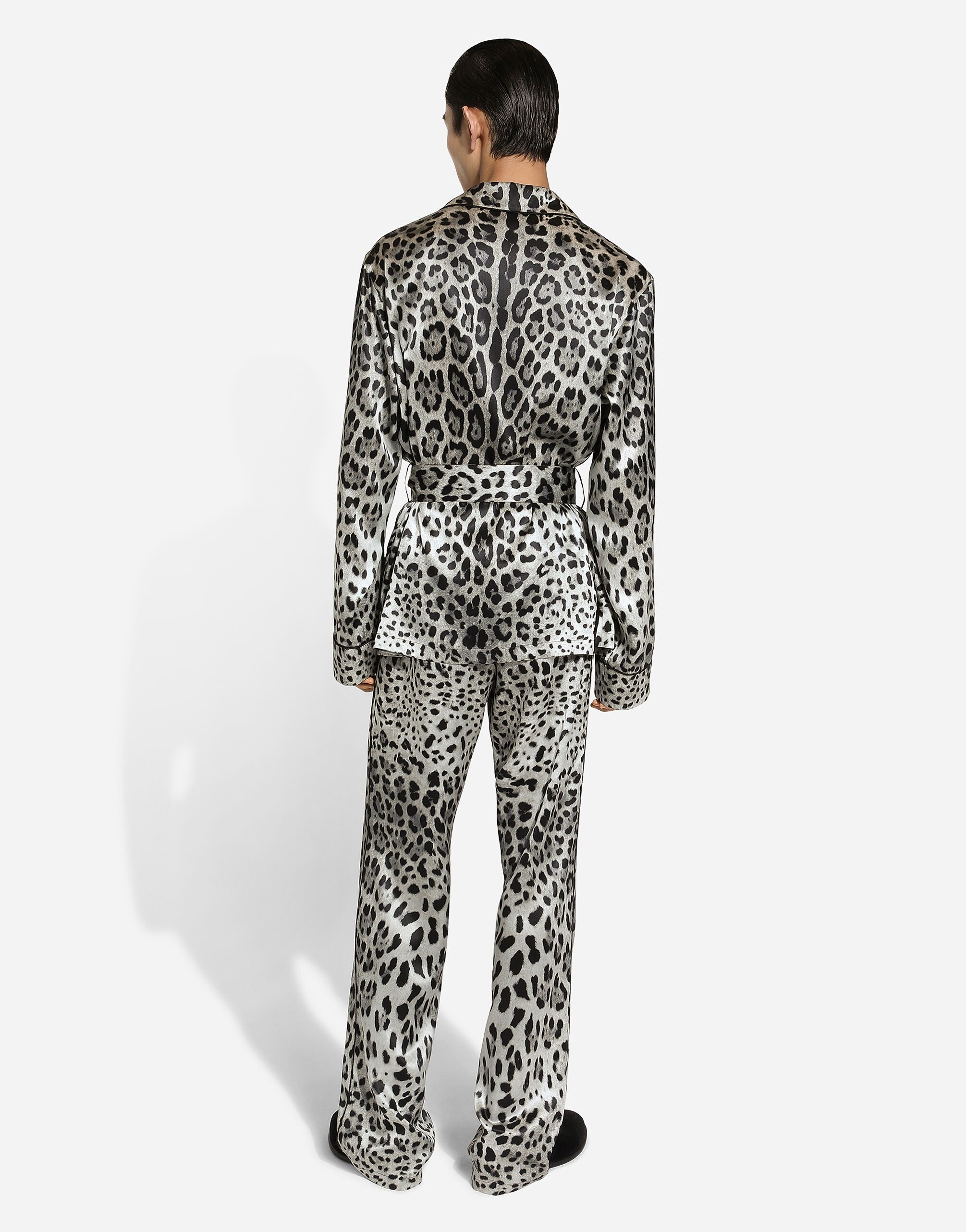 Leopard-print satin pants - 3