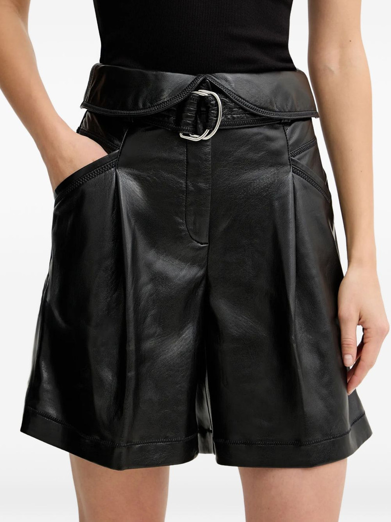 BOSS faux-leather shorts outlook
