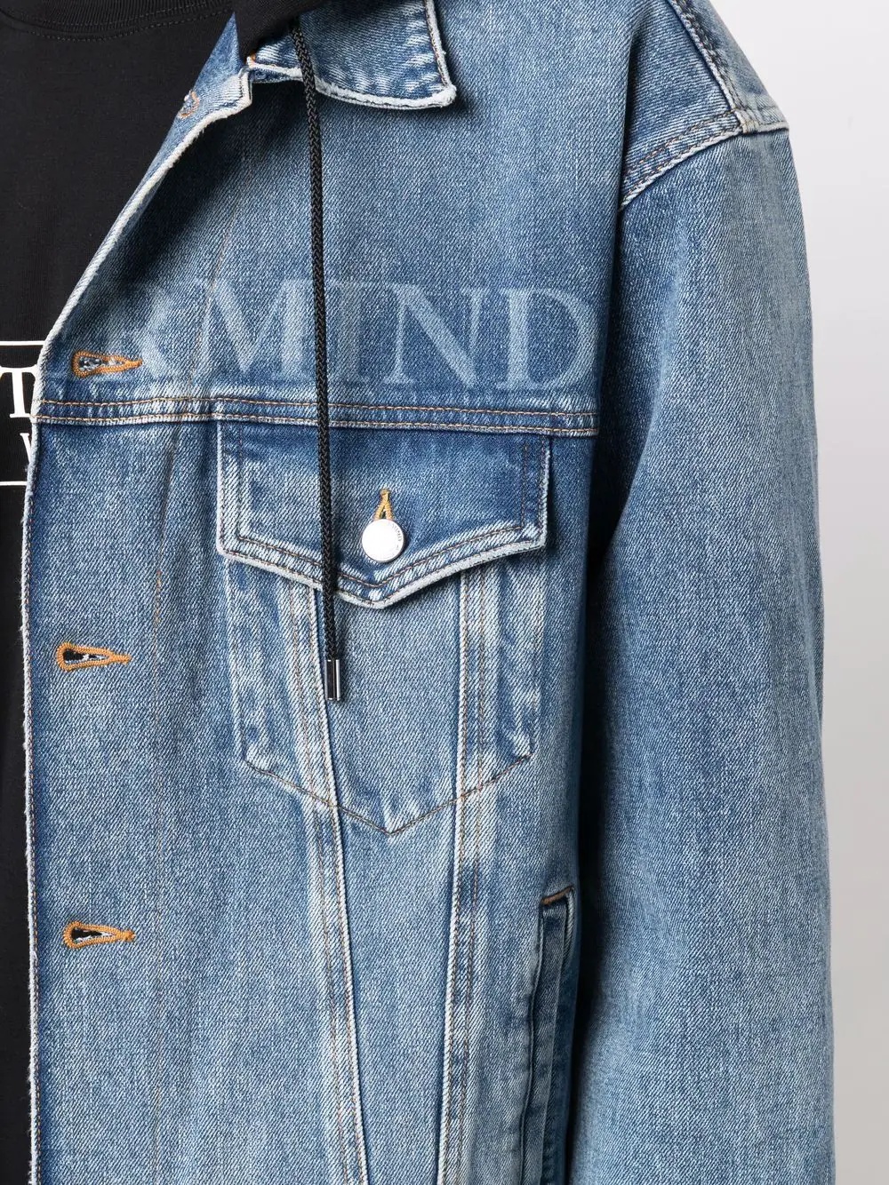 hooded denim jacket - 5