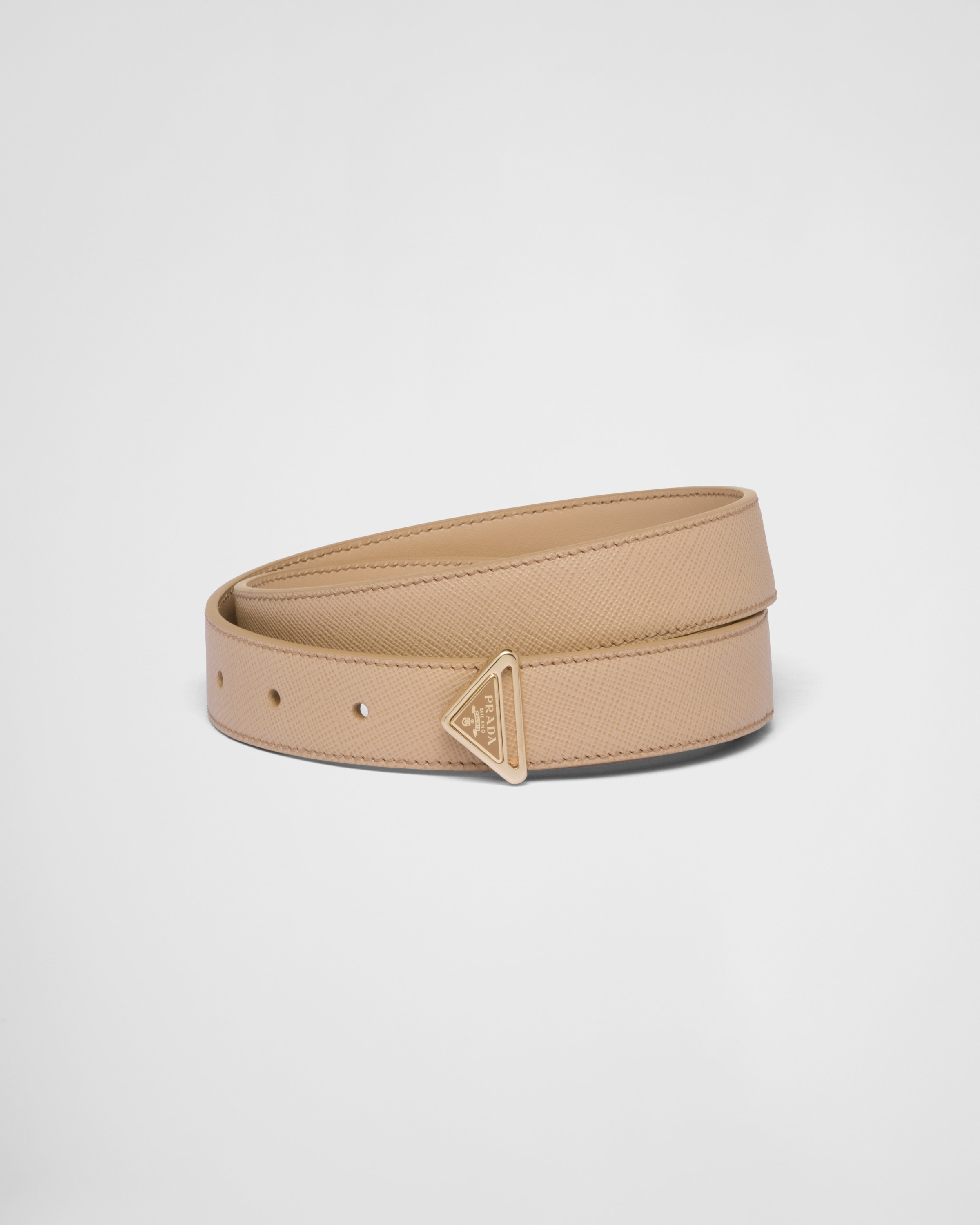 Prada Saffiano Belt in Gold Size Medium