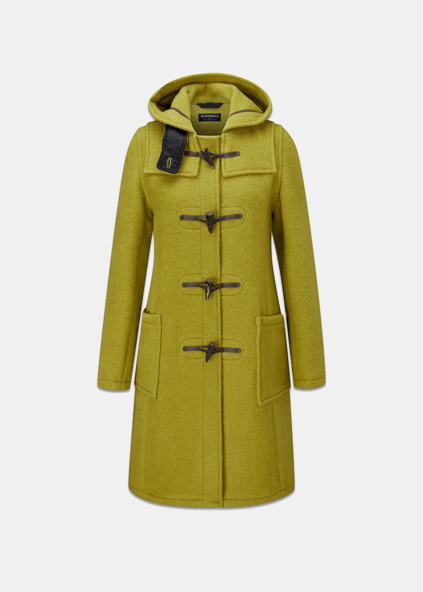 Women's Long Slim Fit Freda Duffle Coat Moss - 1