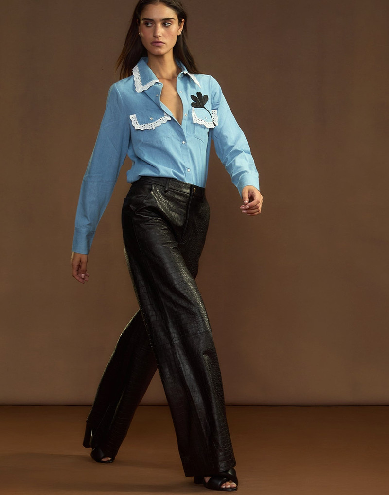 Embossed Leather Pants 1