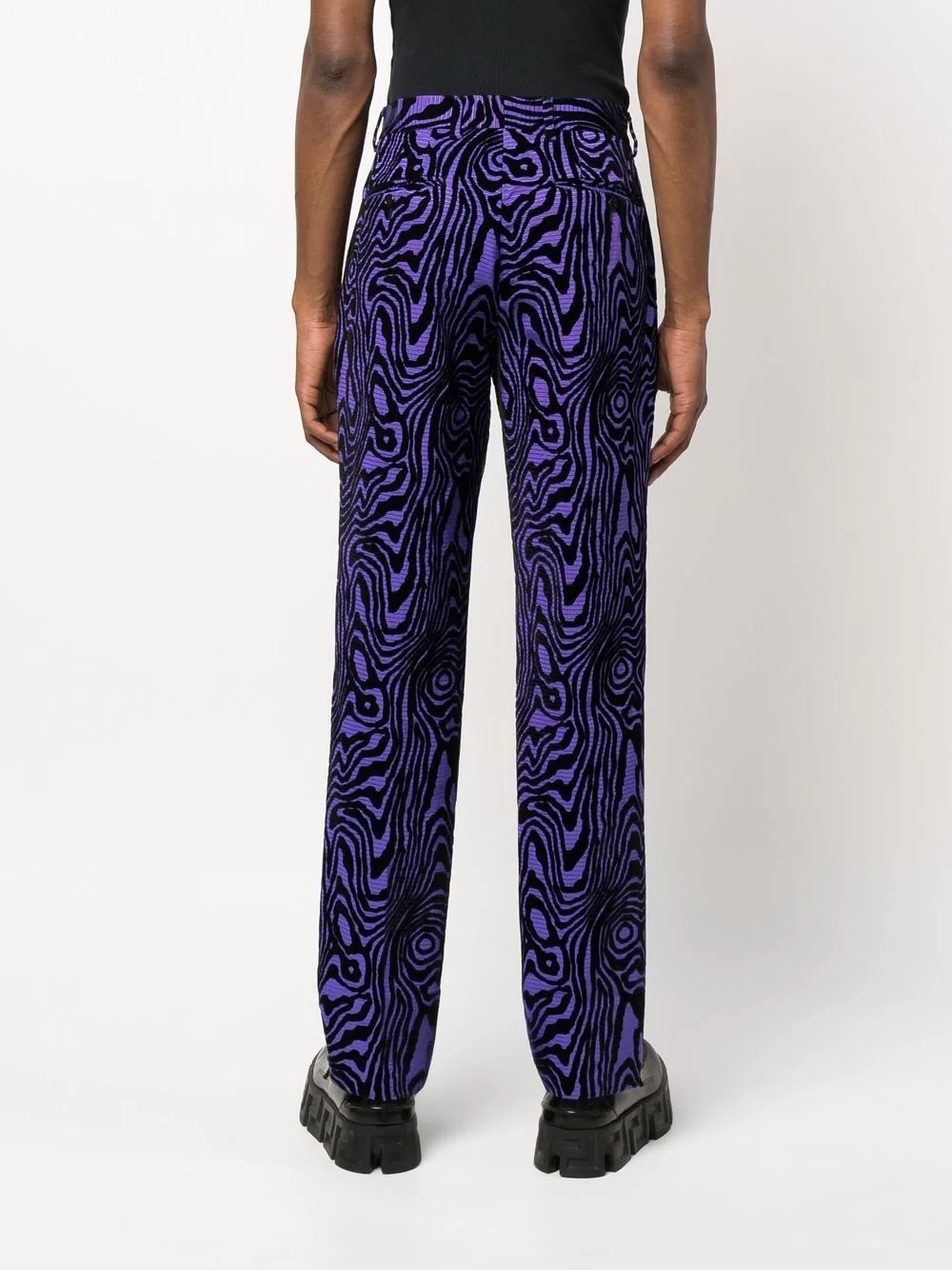 abstract-print straight-leg trousers - 4