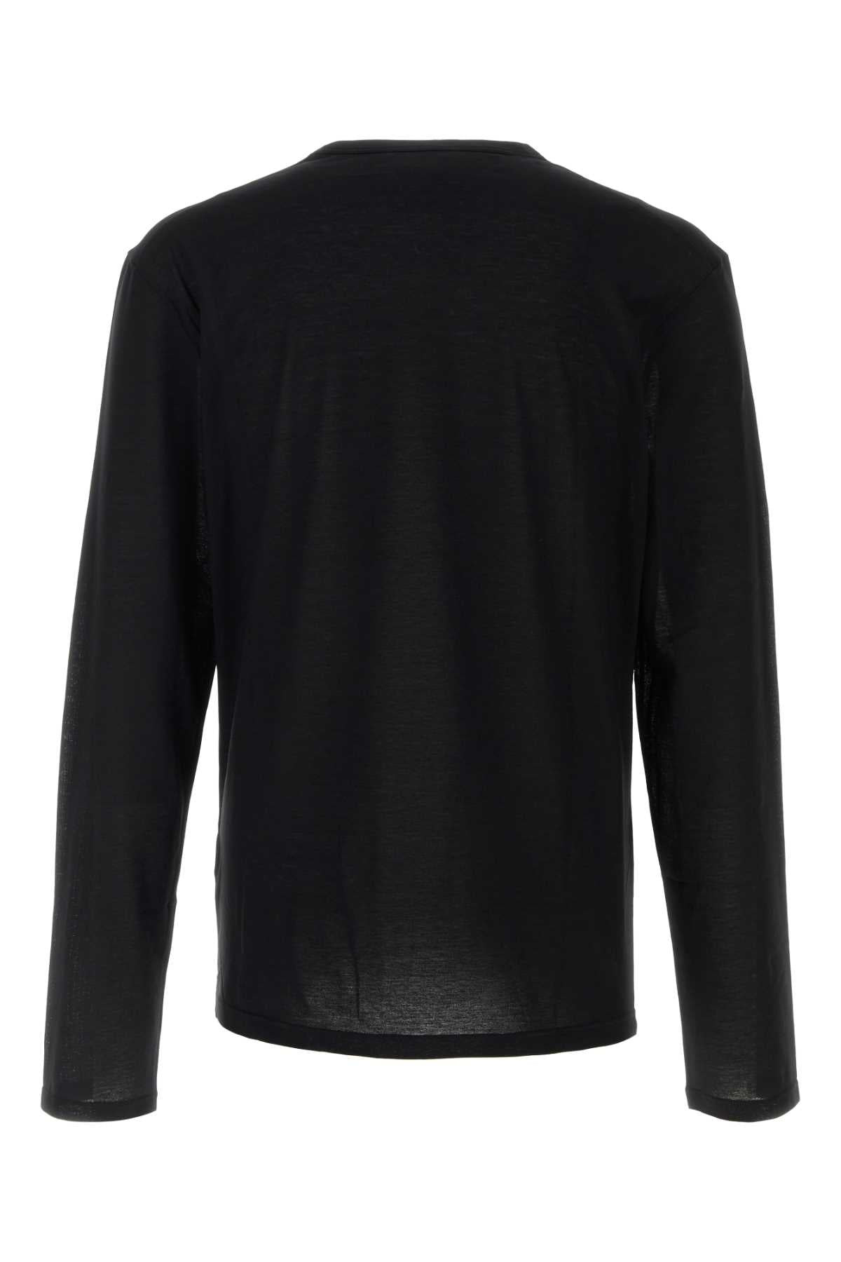 Jil Sander Men Black Cotton T-Shirt - 2