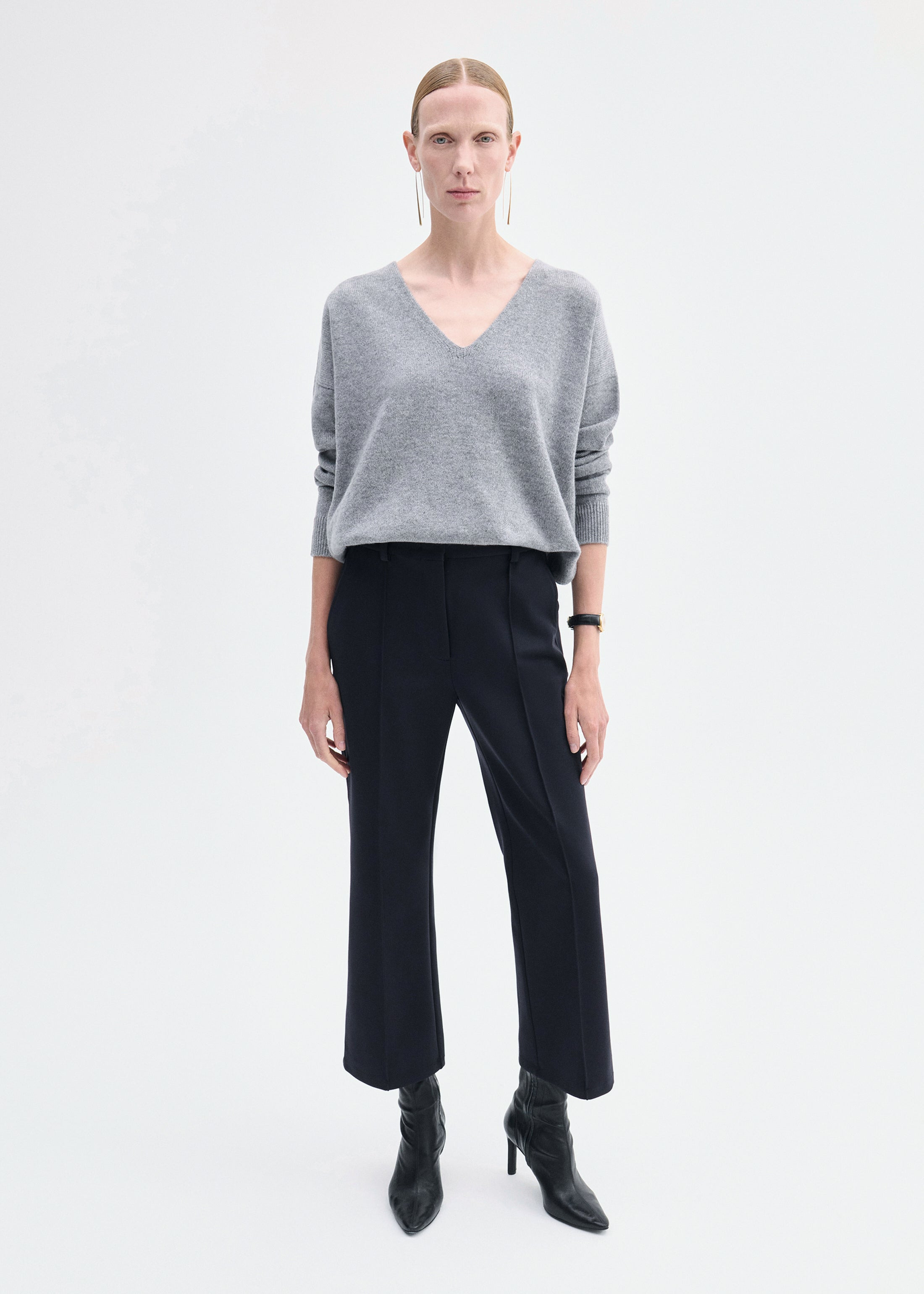 Cropped Flared Pant in Scuba - 2