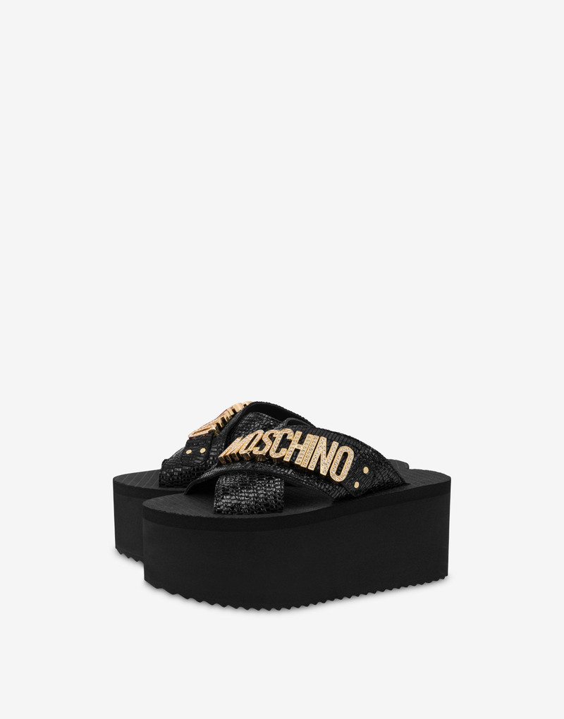 JEWEL LOGO WEDGE SANDALS 1