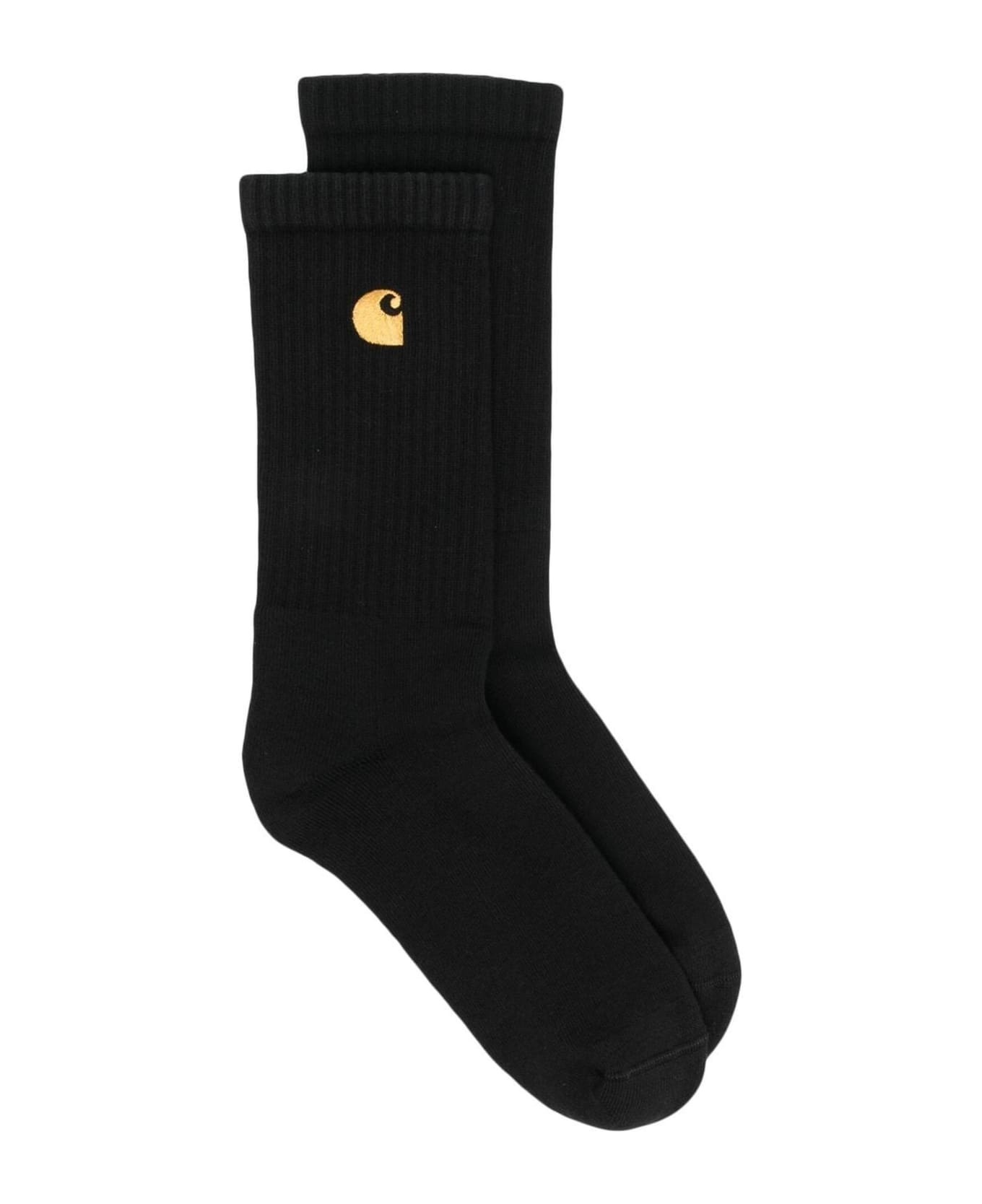 Black Cotton Blend Socks - 1