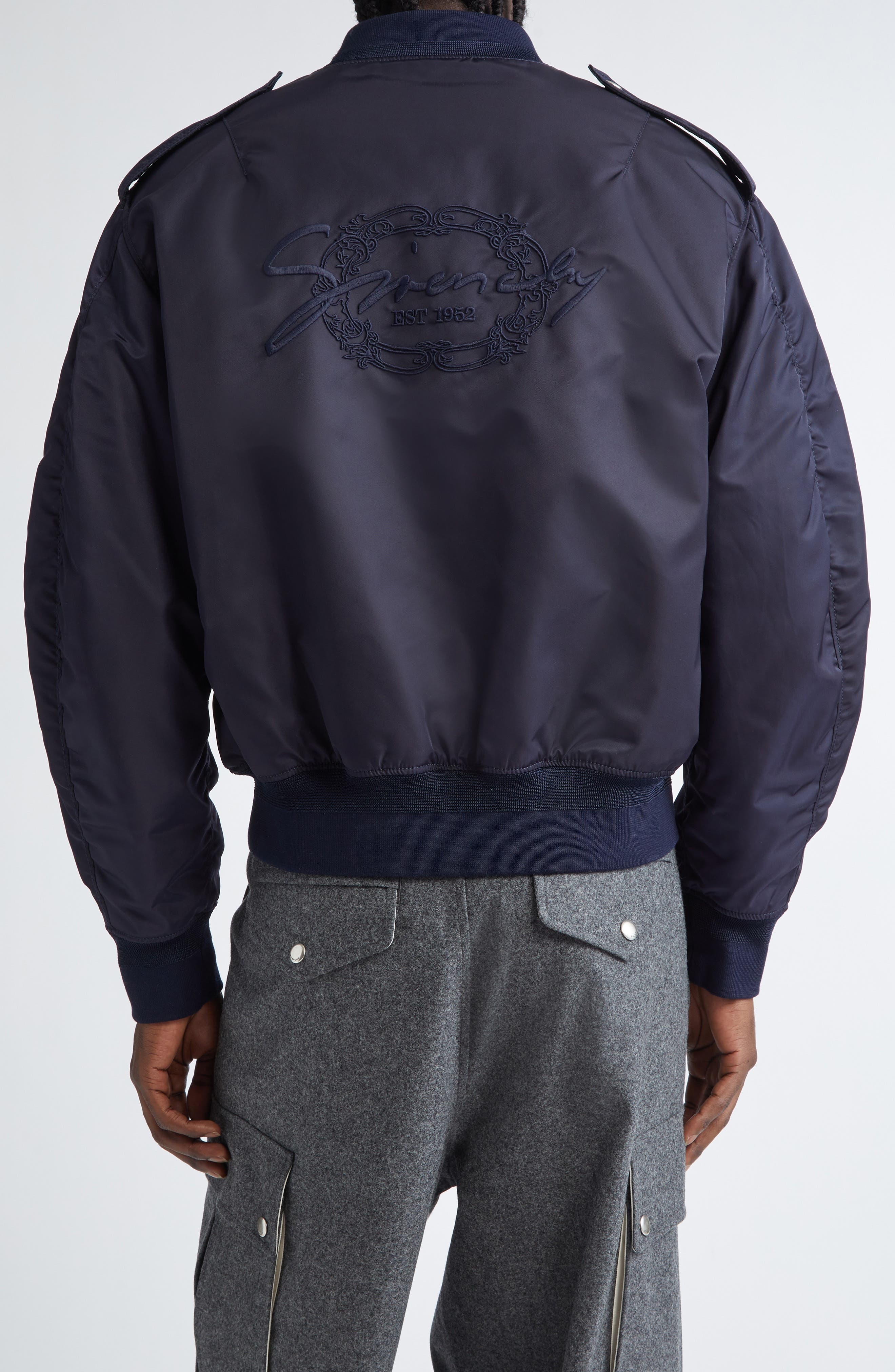 Givenchy Logo Medallion Bomber Jacket in Navy at Nordstrom - 3