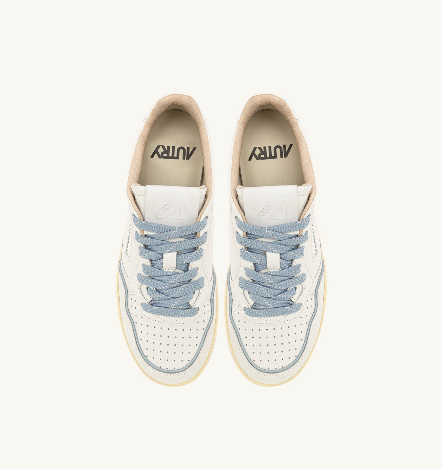 GOLF LOW SNEAKERS IN LEATHER COLOR WHITE AND PEARL BLUE - 5