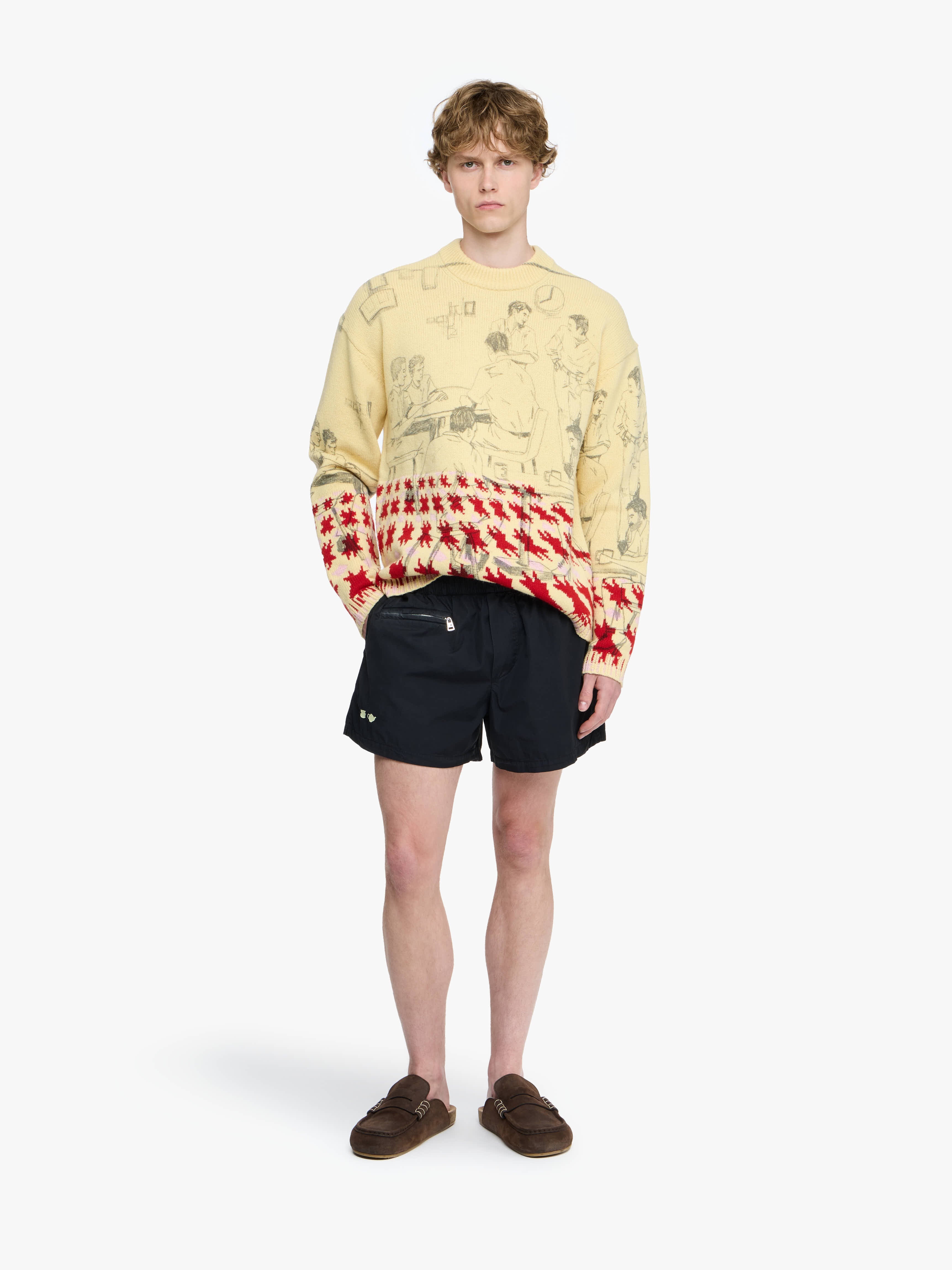 CONTRAST EMBROIDERY SHORTS - 2