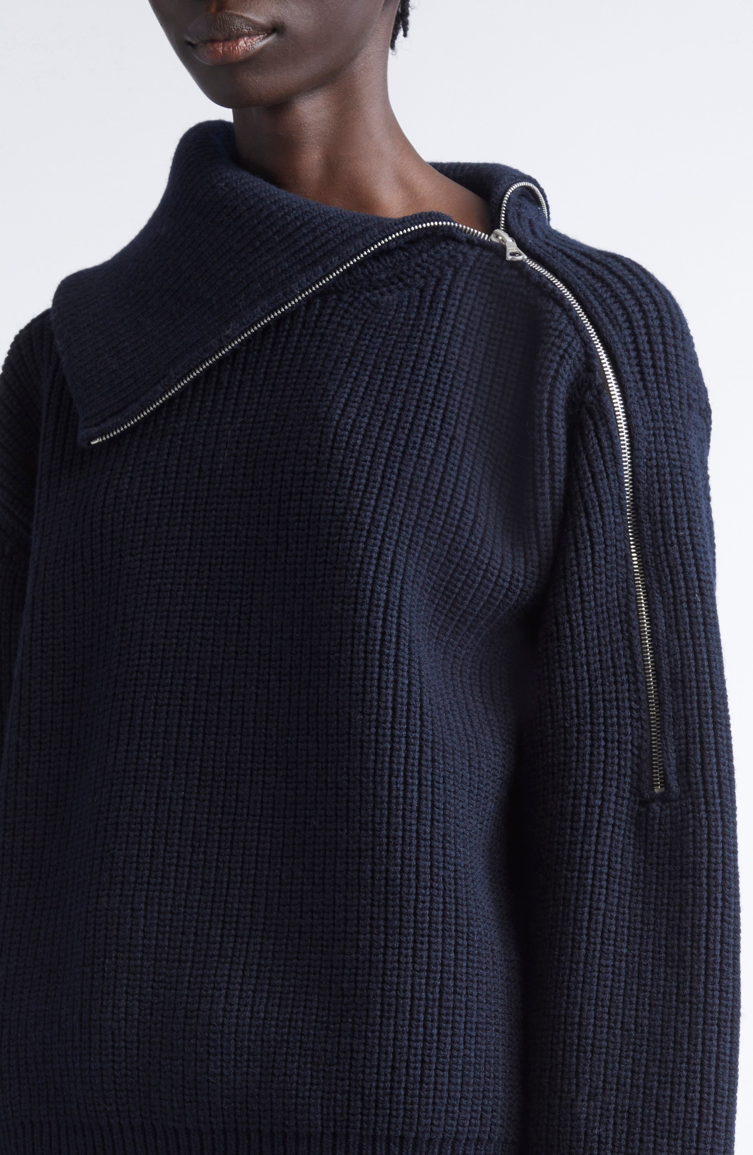 Dries Van Noten Talim Wool Half Zip Turtleneck Sweater in Black at Nordstrom - 5
