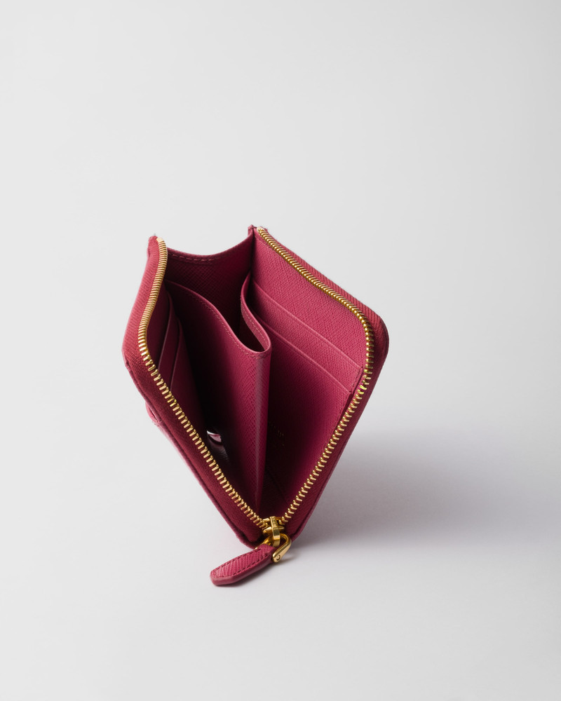 Prada Small Saffiano leather zipper wallet outlook