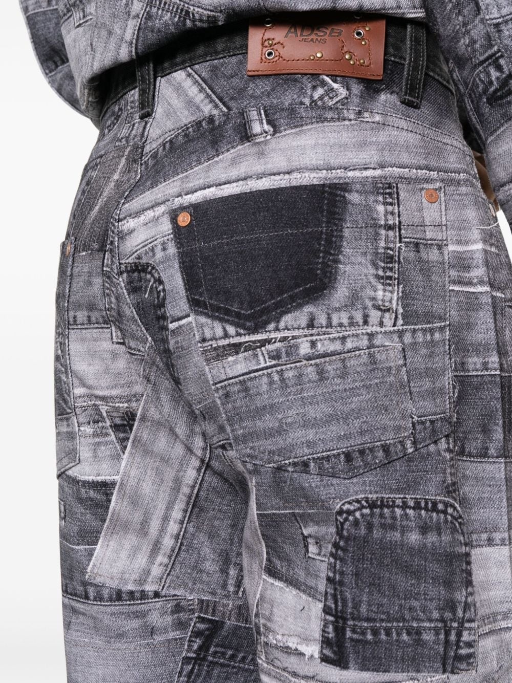 patchwork wide-leg jeans - 5