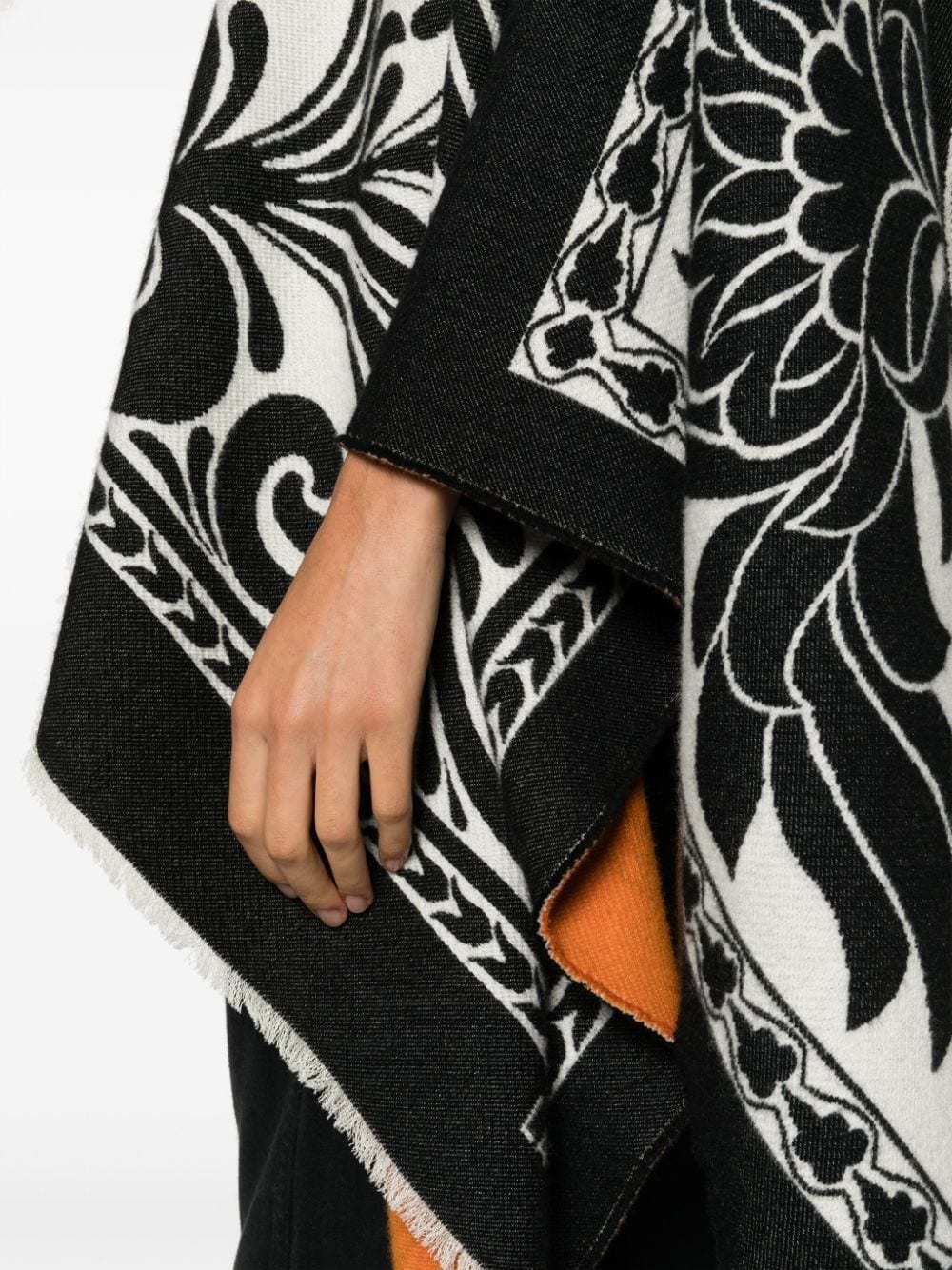 Reversible felted wool blend poncho - 5