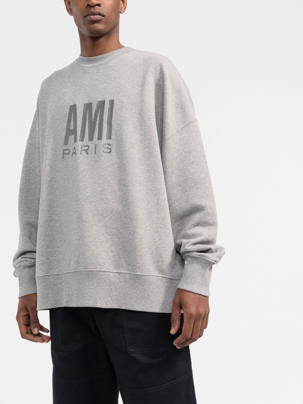 logo-embroidered oversize sweatshirt - 3