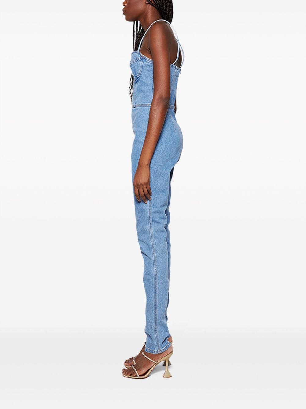 denim bustier jumpsuit - 4