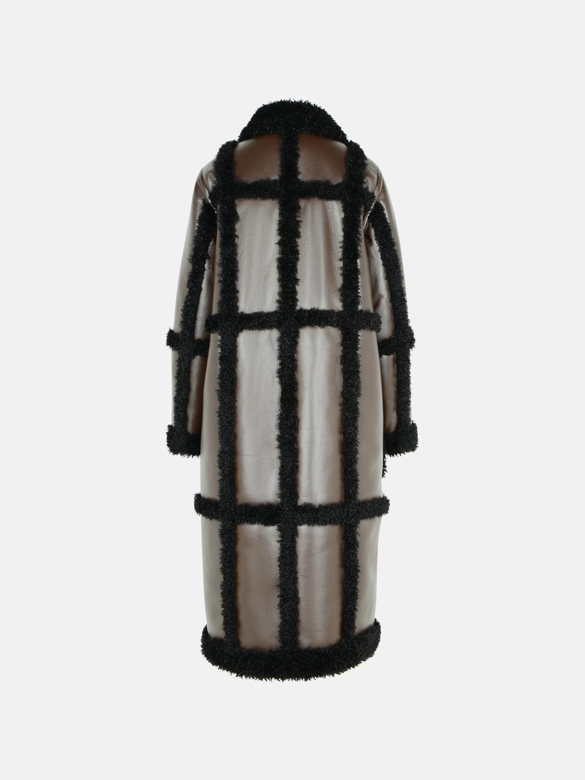 'PATRICE' BROWN POLYURETHANE COAT - 3
