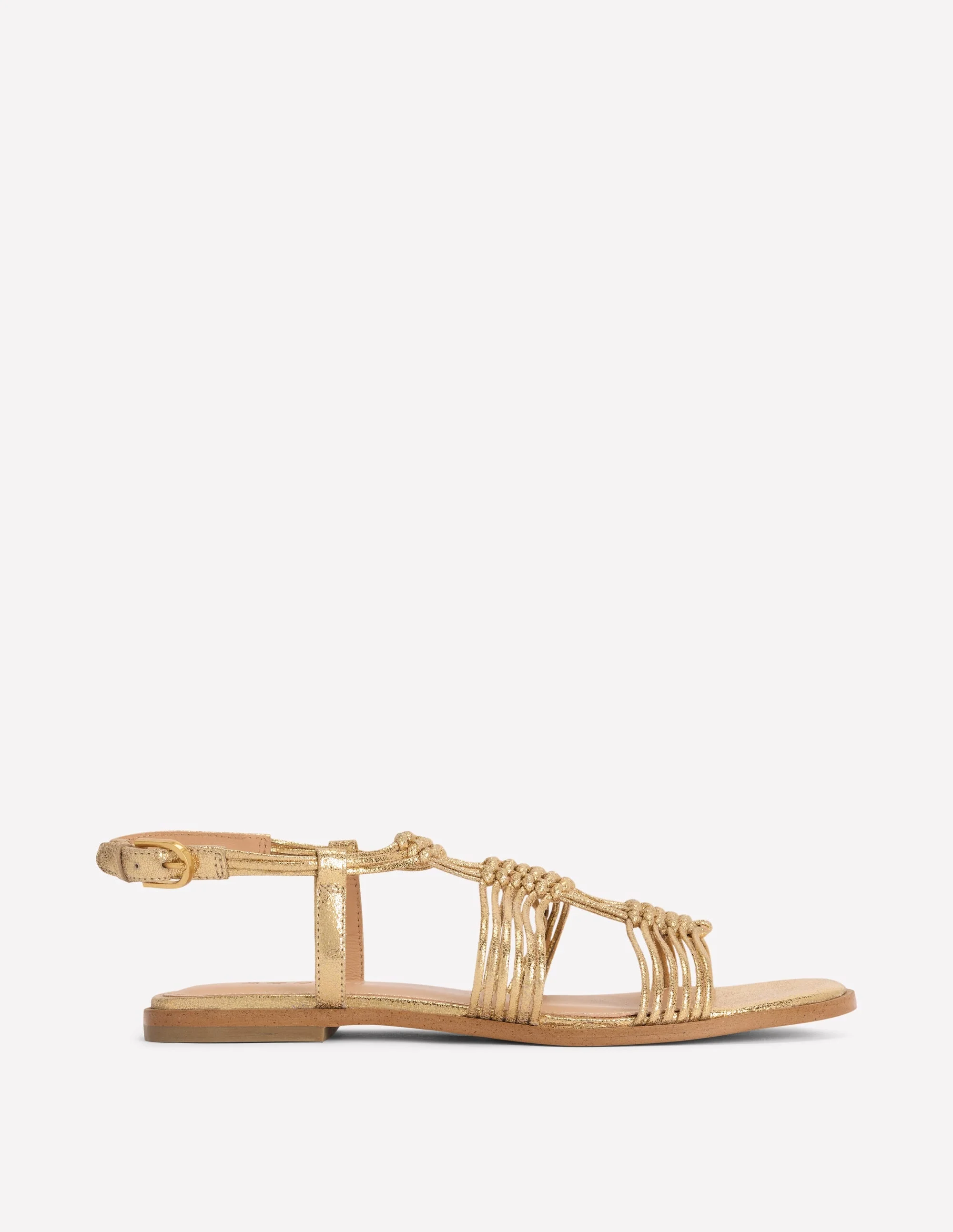 Multi Strap Knot Sandal-Gold - 1