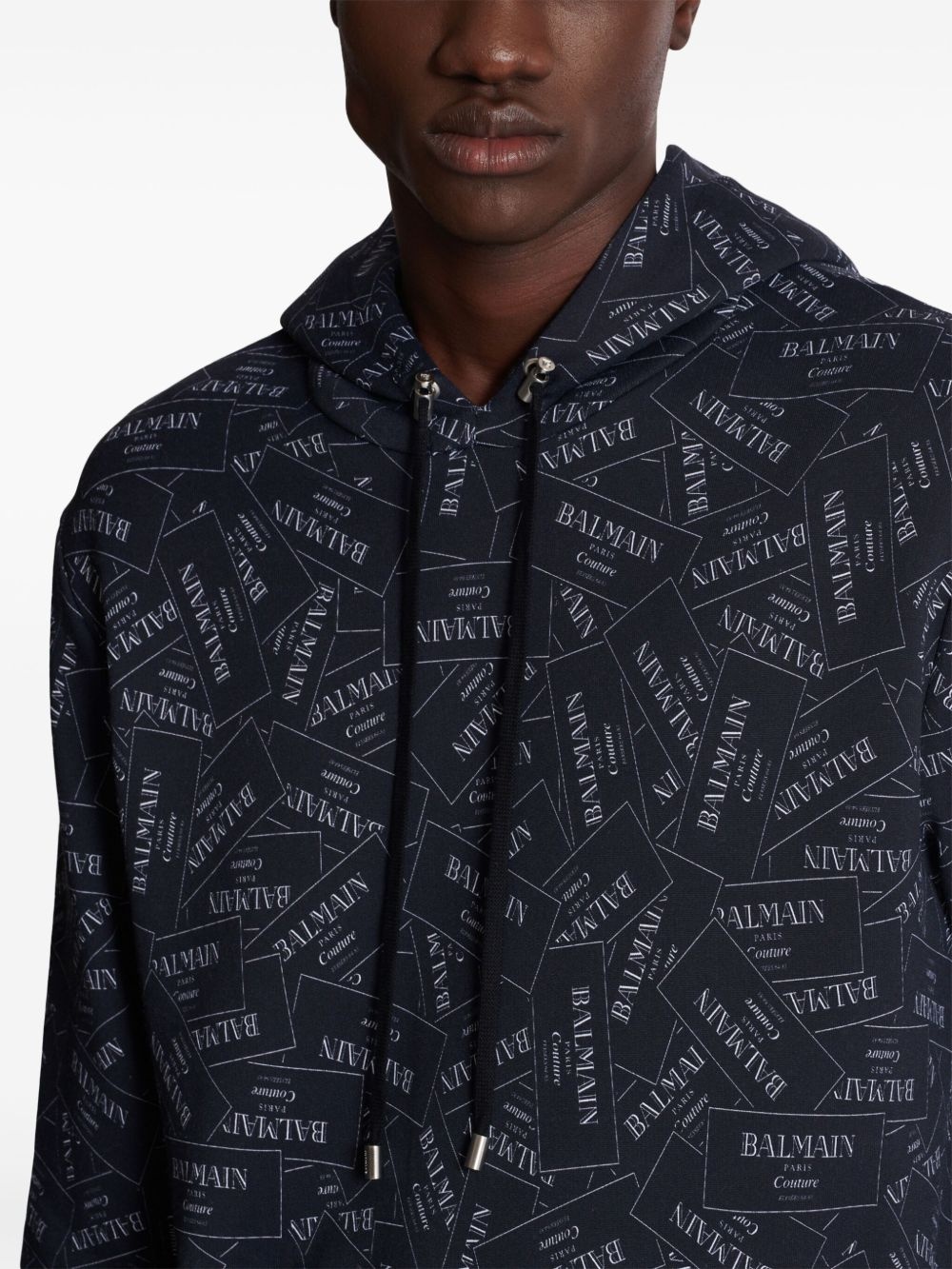 Couture Label-print hoodie - 6