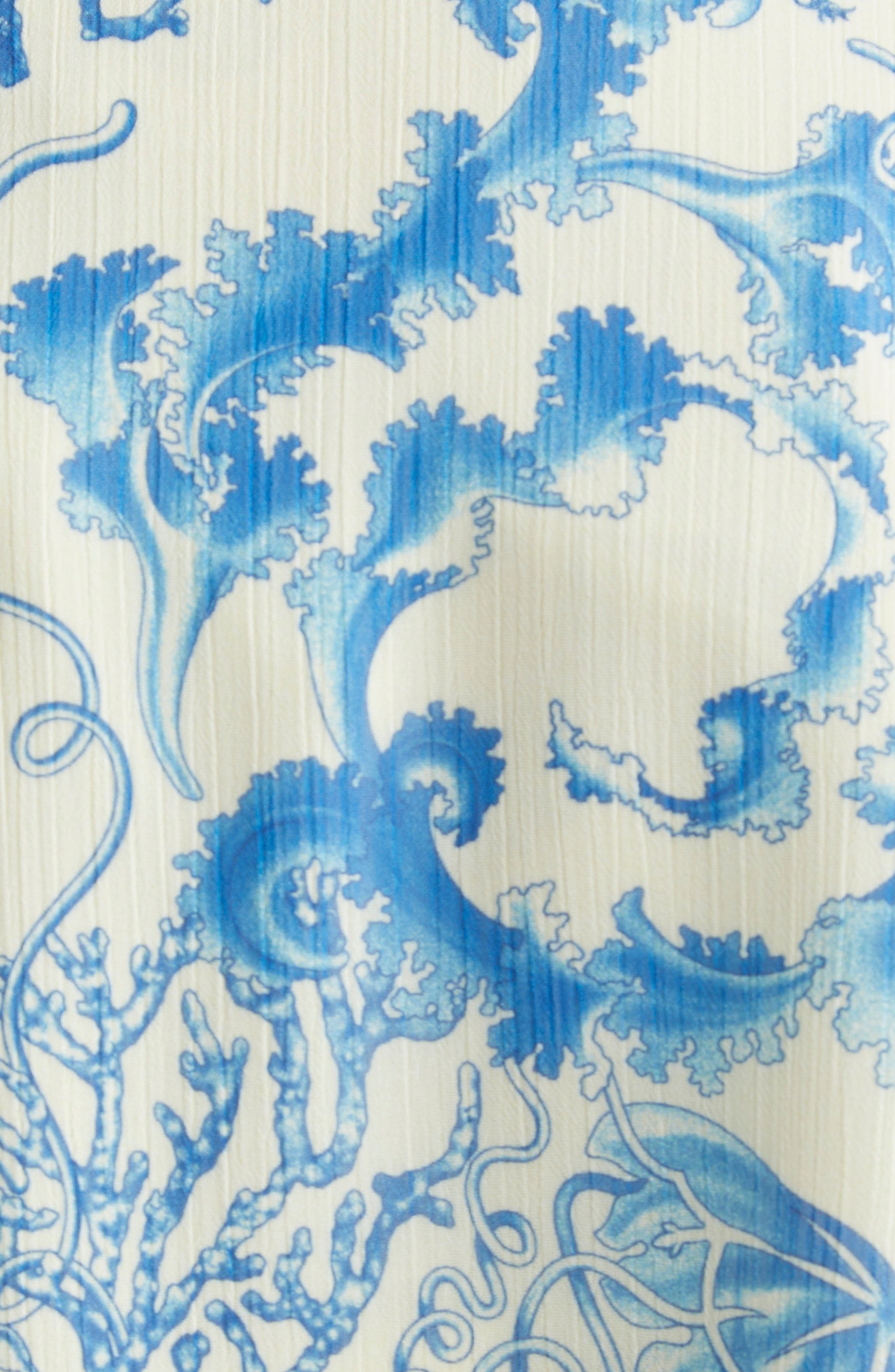 Versace Underwater Barocco Techno Crepon Skirt in Eggshell Bright Dv Blue at Nordstrom - 7