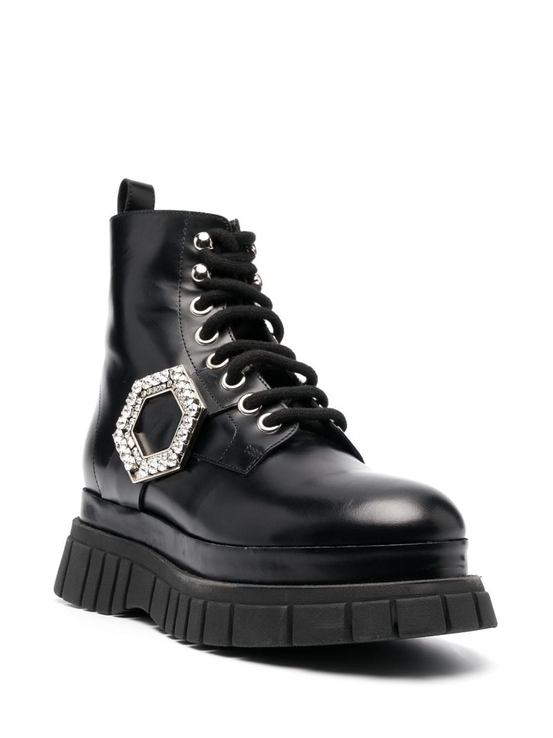 PHILIPP PLEIN crystal hexagon detail ankle boots outlook
