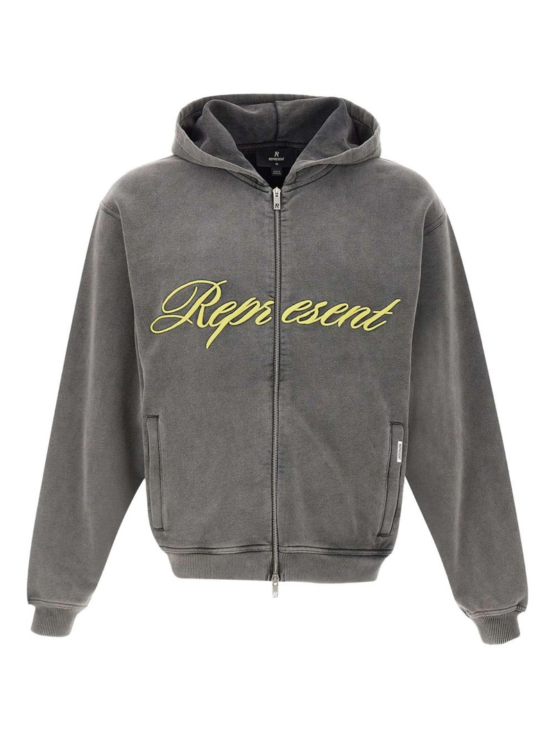 contrasting-detail zip-up hoodie 1
