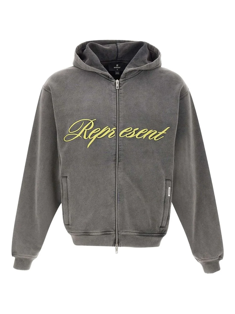 contrasting-detail zip-up hoodie - 1